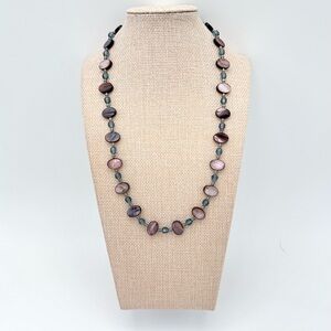 Mother of Pearl Sterling Silver Beaded Necklace